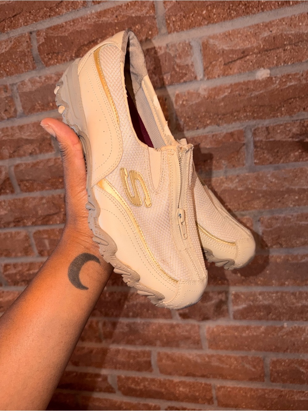 Skechers Beige Slip-On Casual Walking Shoes